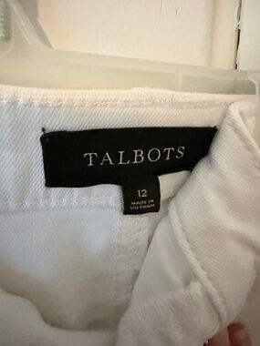 Talbots White A-Line Cotton Skirt